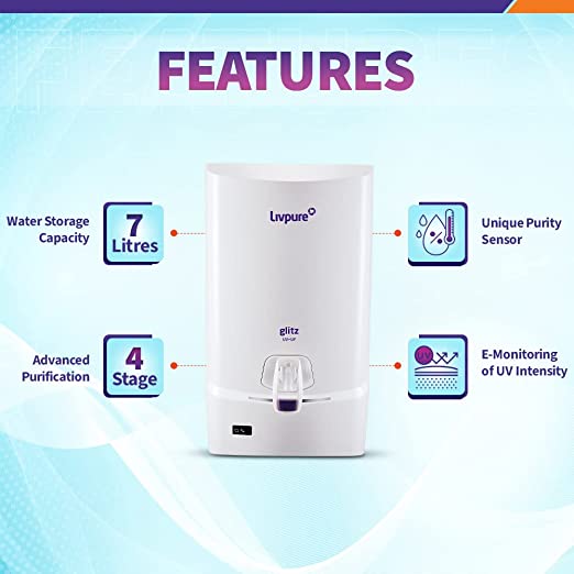 Livpure Glitz DX Pure UV+ Ultrafiltration Water Purifier with 7 L tank capacity