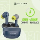 Ultima Atom 820 Earbuds With 25Hrs Playtime | Fast Charging | 13MM Drivers | IPX5 Sweat Proof | ENC Noise Cancellation Bluetooth Wireless Earbuds