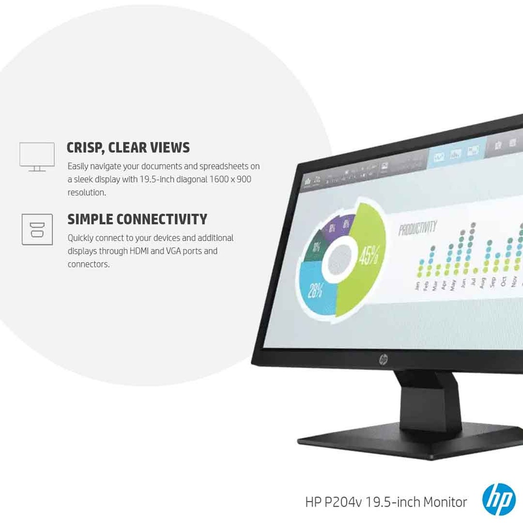 HP 19.5" LED Monitor (P204v )