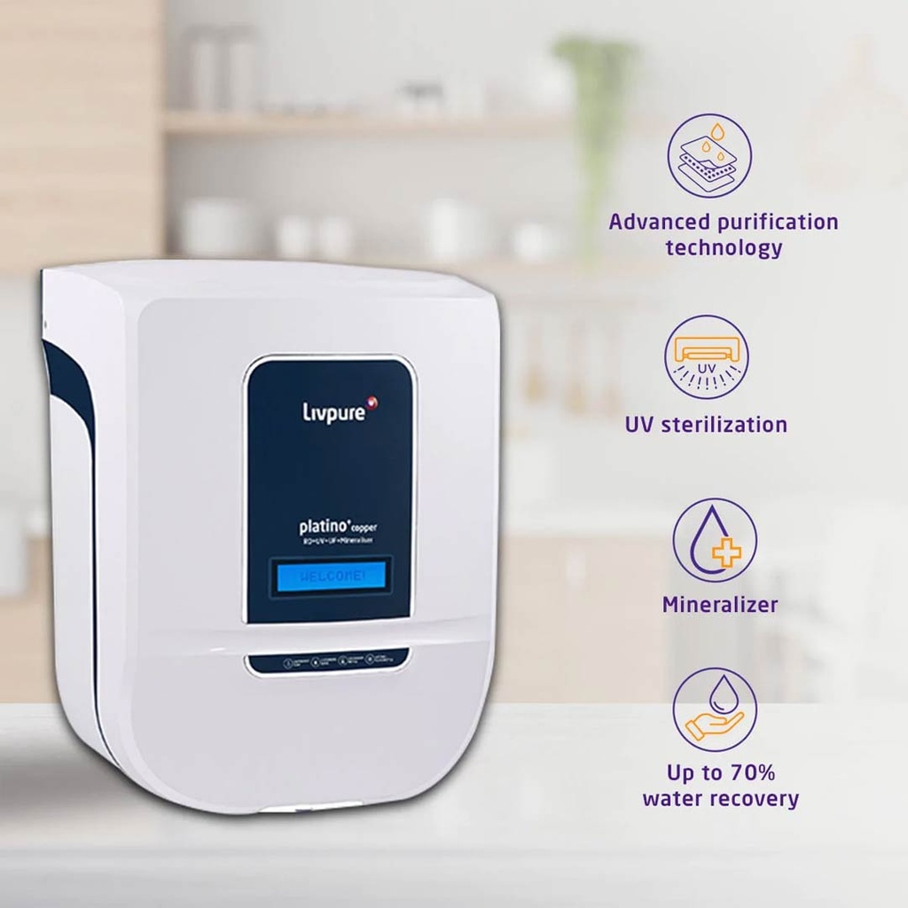 Livpure Platino Plus Copper (RO+UV+UF) Water Purifier