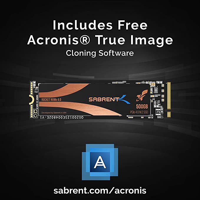 Sabrent 500GB Rocket NVMe PCIe 4.0 M.2 SSD